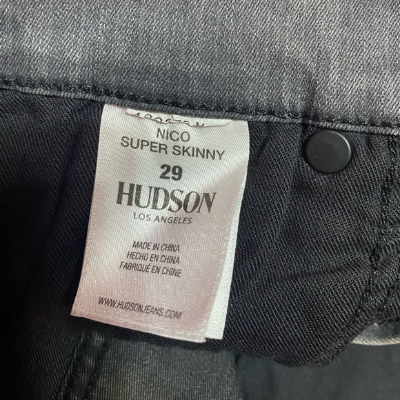 Hudson Nico Super Skinny Jeans Sz. 29 Washed Grey NWOT - Picture 4 of 4